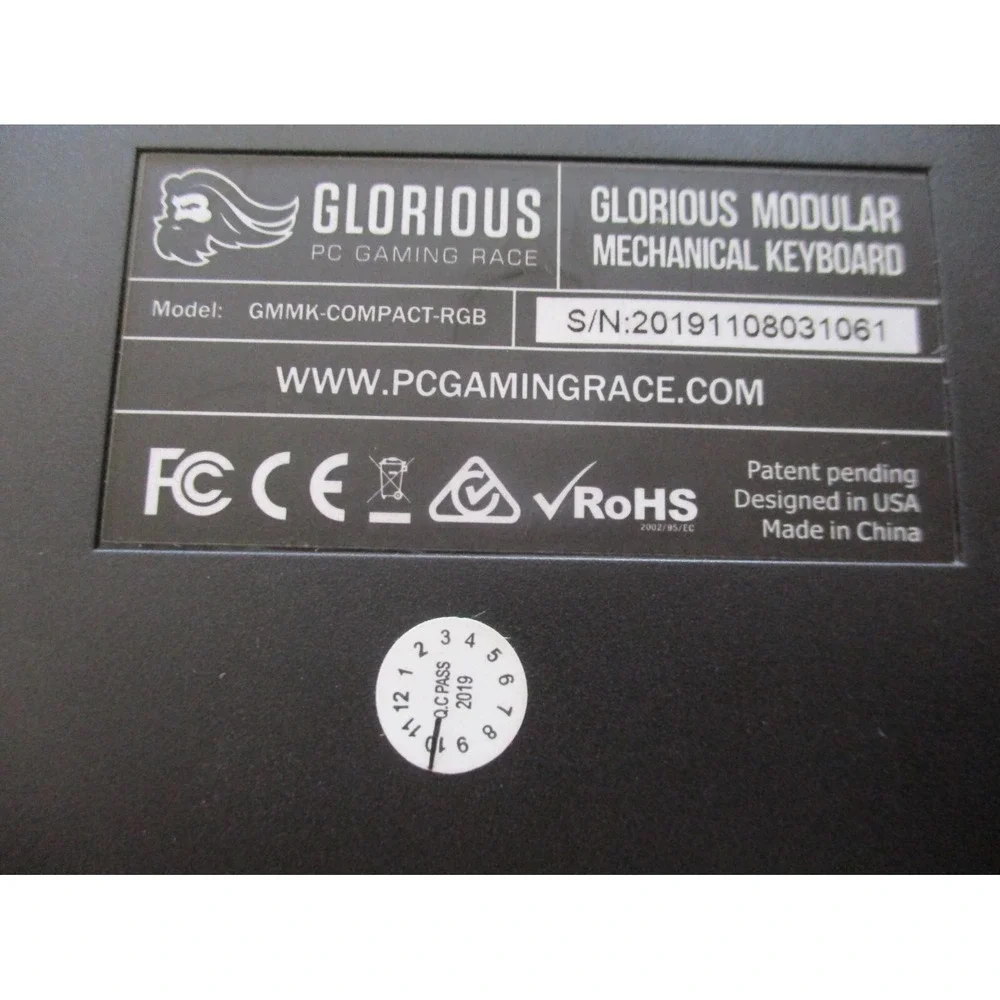 Glorious GMMK-COMPACT-RGB Wired Gaming Keyboard 2019